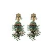 Boucles D'oreilles Pendantes En Or Jaune, émail Vert Et Pierres Dures -Castafiore Boutique boucles doreilles pendantes en or jaune email vert et pierres dures 719335