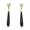 Boucles D'oreilles Pendantes En Or Jaune, Perles, Onyx Et Diamants -Castafiore Boutique boucles doreilles pendantes en or jaune perles onyx et diamants 279056