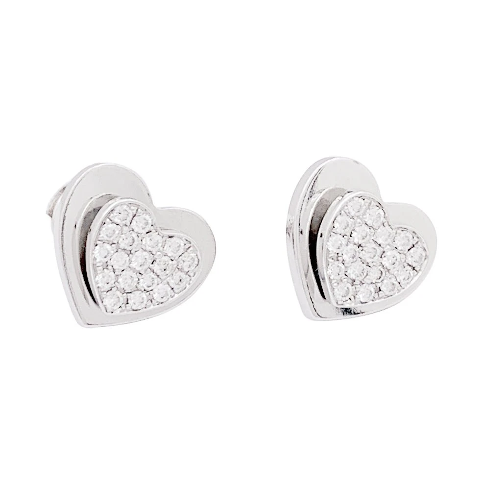 Miller Boucles D'oreilles PIAGET "Coeur" En Or Blanc Et Diamants 4 Miller Boucles D'oreilles PIAGET "Coeur" En Or Blanc Et Diamants – Image 4