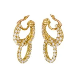 Boucles D'oreilles PIAGET En Or Jaune Et Diamants -Castafiore Boutique boucles doreilles piaget en or jaune et diamants 128540