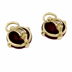 Miller Boucles D'oreilles Clips POMELLATO "Griffe" En Or Jaune Et Grenat -Castafiore Boutique boucles doreilles pomellato griffe grenat or jaune 828594