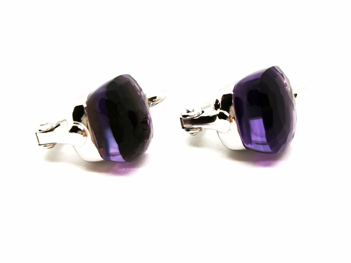 Boucles D'oreilles POMELLATO "Nudo Classic" En Or Blanc Et Améthyste 6 Boucles D'oreilles POMELLATO "Nudo Classic" En Or Blanc Et Améthyste – Image 6