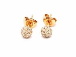 Boucles D'oreilles Puces Boules Pavées Diamants En Or Rose 16 Boucles D'oreilles Puces Boules Pavées Diamants En Or Rose -Castafiore Boutique boucles doreilles puces boules pavees diamants en or rose 147534