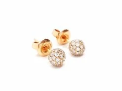 Boucles D'oreilles Puces Boules Pavées Diamants En Or Rose 17 Boucles D'oreilles Puces Boules Pavées Diamants En Or Rose -Castafiore Boutique boucles doreilles puces boules pavees diamants en or rose 543400