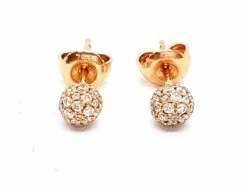 Boucles D'oreilles Puces Boules Pavées Diamants En Or Rose 19 Boucles D'oreilles Puces Boules Pavées Diamants En Or Rose -Castafiore Boutique boucles doreilles puces boules pavees diamants en or rose 894590