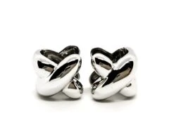 Boucles D'oreilles Puces Croix En Or Blanc