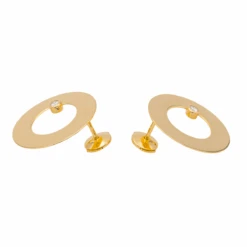 Boucles D'oreilles Puces DINH VAN "Target" En Or Jaune Et Diamant -Castafiore Boutique boucles doreilles puces dinh van target en or jaune et diamant 6190919