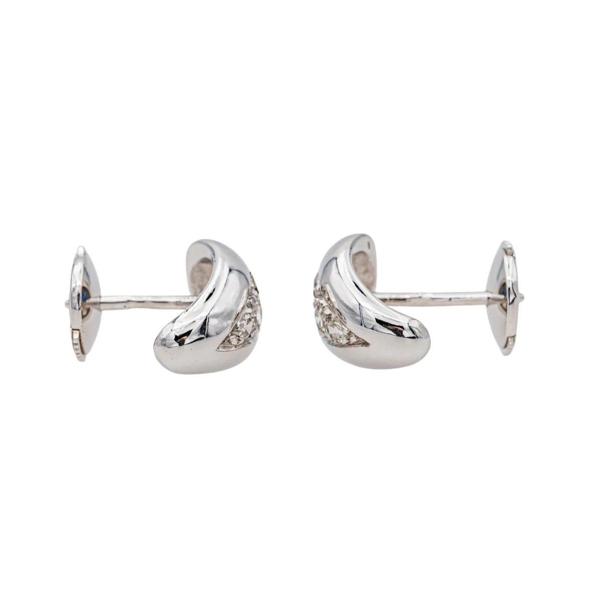 Boucles D'oreilles Puces En Or Blanc, Shapirs Et Diamants 6 Boucles D'oreilles Puces En Or Blanc, Shapirs Et Diamants – Image 6