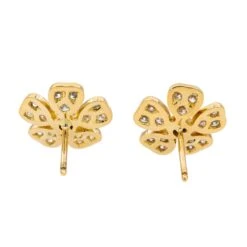Boucles D'oreilles Puces Fleurs En Or Jaune Et Diamants 11 Boucles D'oreilles Puces Fleurs En Or Jaune Et Diamants -Castafiore Boutique boucles doreilles puces en or jaune et diamants 869548