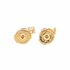 Boucles D'oreilles Puces En Or Jaune, Rubis Et Diamants -Castafiore Boutique boucles doreilles puces en or jaune rubis et diamants 584570
