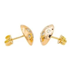 Boucles D'oreilles Puces En Or Rose Et Diamant -Castafiore Boutique boucles doreilles puces en or rose et diamant 667150