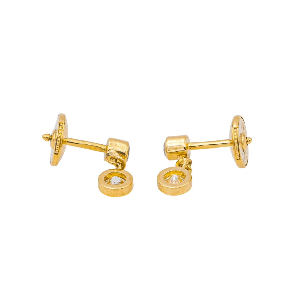 Boucles D'oreilles Puces En Or Rose Et Diamants 3 Boucles D'oreilles Puces En Or Rose Et Diamants – Image 3