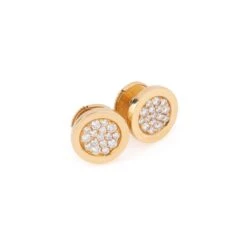 Boucles D'oreilles Puces FRED En Or Jaune Et Diamants