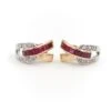 Boucles D'oreilles Puces GUY LAROCHE En 2 Ors, Rubis Et Diamants