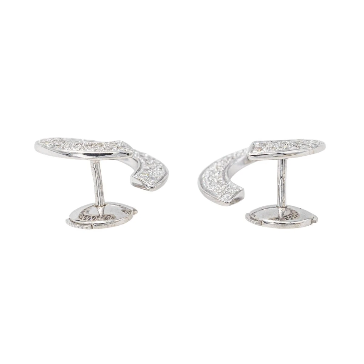 Boucles D'oreilles Puces Or Blanc Diamant 5 Boucles D'oreilles Puces Or Blanc Diamant – Image 5