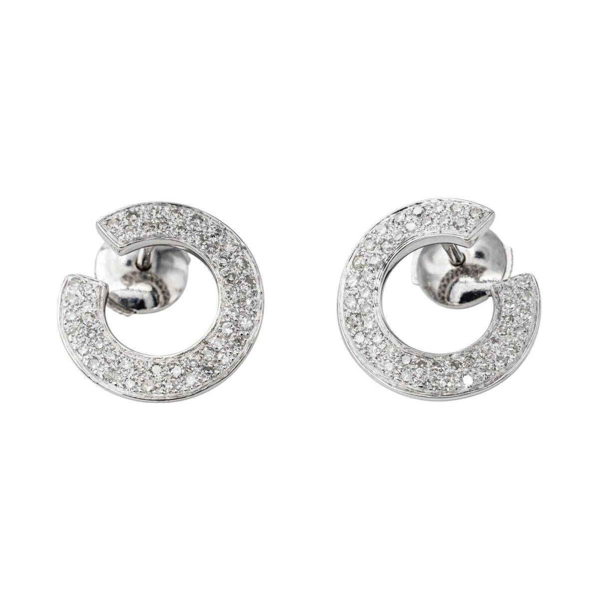Boucles D'oreilles Puces Or Blanc Diamant 3 Boucles D'oreilles Puces Or Blanc Diamant – Image 3