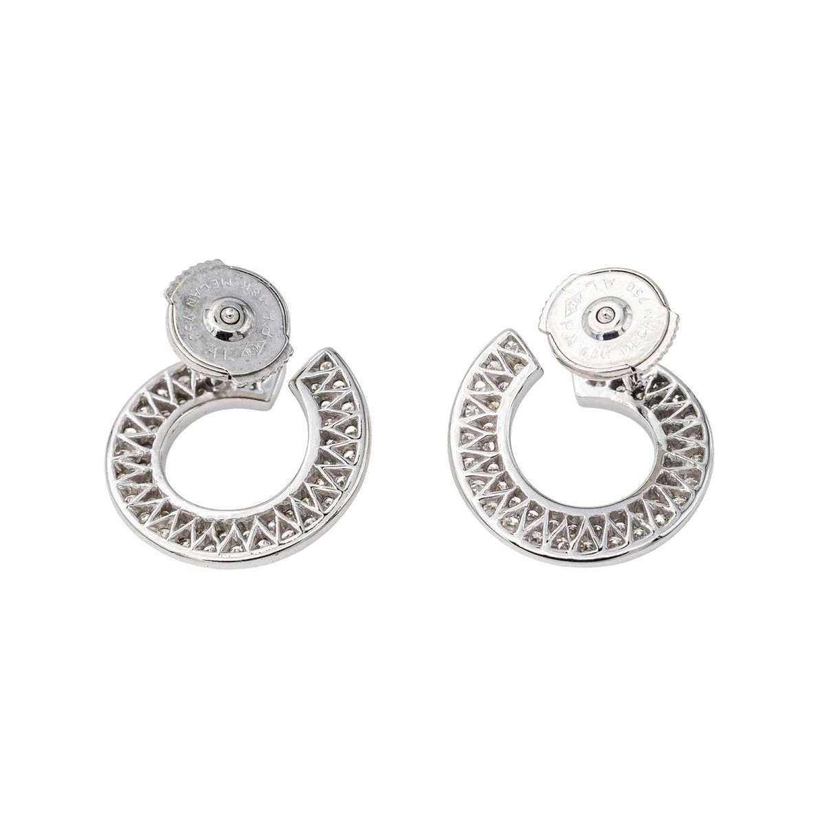 Boucles D'oreilles Puces Or Blanc Diamant 7 Boucles D'oreilles Puces Or Blanc Diamant – Image 7