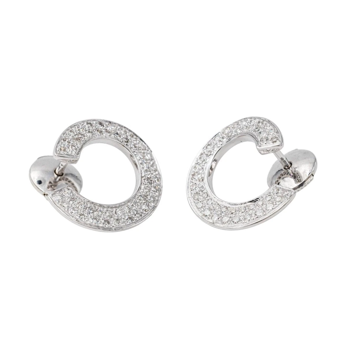 Boucles D'oreilles Puces Or Blanc Diamant 6 Boucles D'oreilles Puces Or Blanc Diamant – Image 6