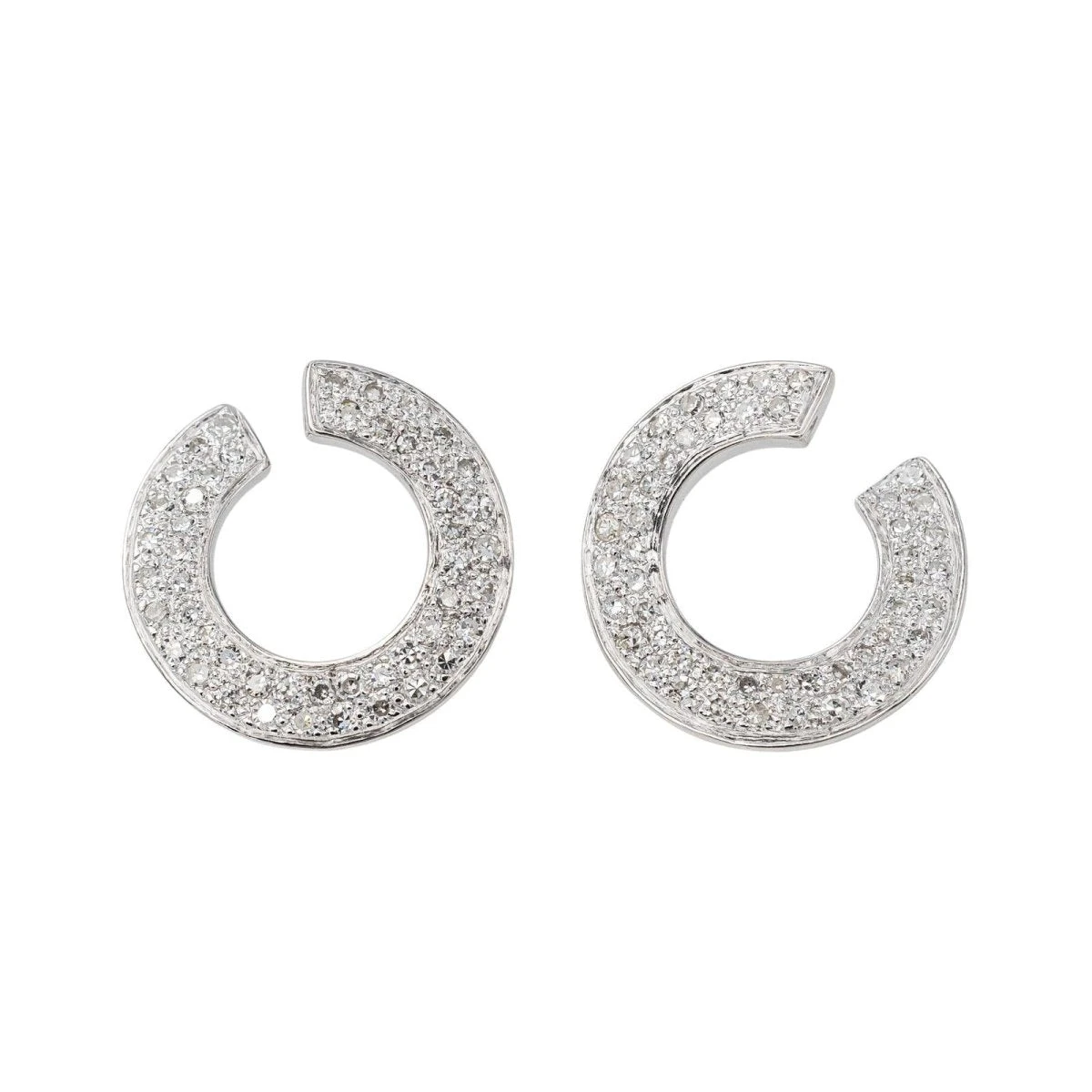Boucles D'oreilles Puces Or Blanc Diamant 1 Boucles D'oreilles Puces Or Blanc Diamant