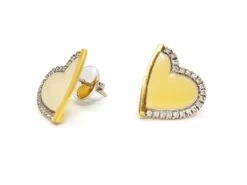 Boucles D'oreilles Puces ROBERTO COIN Coeur, En 2 Ors Et Diamant 7 Boucles D'oreilles Puces ROBERTO COIN Coeur, En 2 Ors Et Diamant -Castafiore Boutique boucles doreilles puces roberto coin coeur en 2 ors et diamant 158638