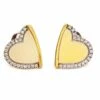 Boucles D'oreilles Puces ROBERTO COIN Coeur, En 2 Ors Et Diamant