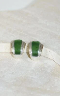 Boucles D'Oreilles Puiforcat Par André Vassort Jade Sur Or Et Argent -Castafiore Boutique boucles doreilles puiforcat par andre vassort jade sur or et argent 775126