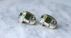 Boucles D'Oreilles Puiforcat Par André Vassort Jade Sur Or Et Argent -Castafiore Boutique boucles doreilles puiforcat par andre vassort jade sur or et argent 782976