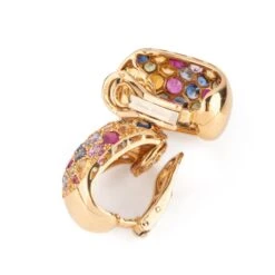 Boucles D'oreilles RENÉ BOIVIN En Or Jaune Et Saphirs De Couleurs 10 Boucles D'oreilles RENÉ BOIVIN En Or Jaune Et Saphirs De Couleurs -Castafiore Boutique boucles doreilles rene boivin en or jaune et saphirs de couleurs 710619