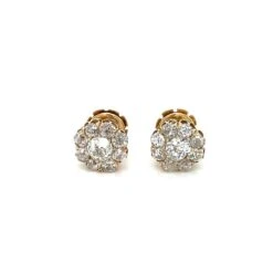Boucles D'oreilles Retro 3.70 Carats Old Mine Cut Diamond Cluster -Castafiore Boutique boucles doreilles retro 370 carats old mine cut diamond cluster 461334