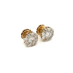 Boucles D'oreilles Retro 3.70 Carats Old Mine Cut Diamond Cluster -Castafiore Boutique boucles doreilles retro 370 carats old mine cut diamond cluster 597434