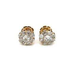 Boucles D'oreilles Retro 3.70 Carats Old Mine Cut Diamond Cluster -Castafiore Boutique boucles doreilles retro 370 carats old mine cut diamond cluster 657652