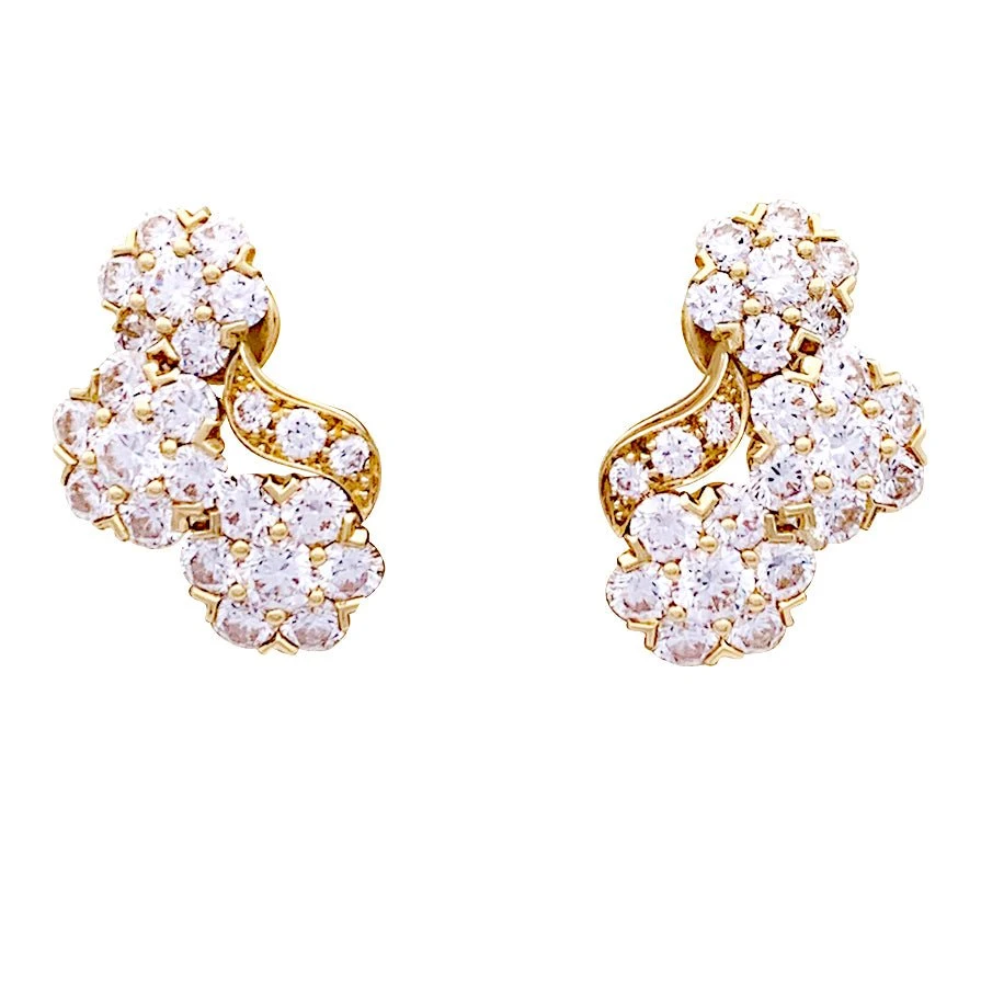 Miller Boucles D'oreilles VAN CLEEF & ARPELS "Snowflake" En Or Jaune Et Diamants 1 Miller Boucles D'oreilles VAN CLEEF & ARPELS "Snowflake" En Or Jaune Et Diamants