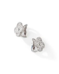 Osprey Boucles D'oreilles VAN CLEEF & ARPELS "Vintage Alhambra" En Or Blanc Et Diamant -Castafiore Boutique boucles doreilles van cleef arpels vintage alhambra en or blanc et diamant 803050