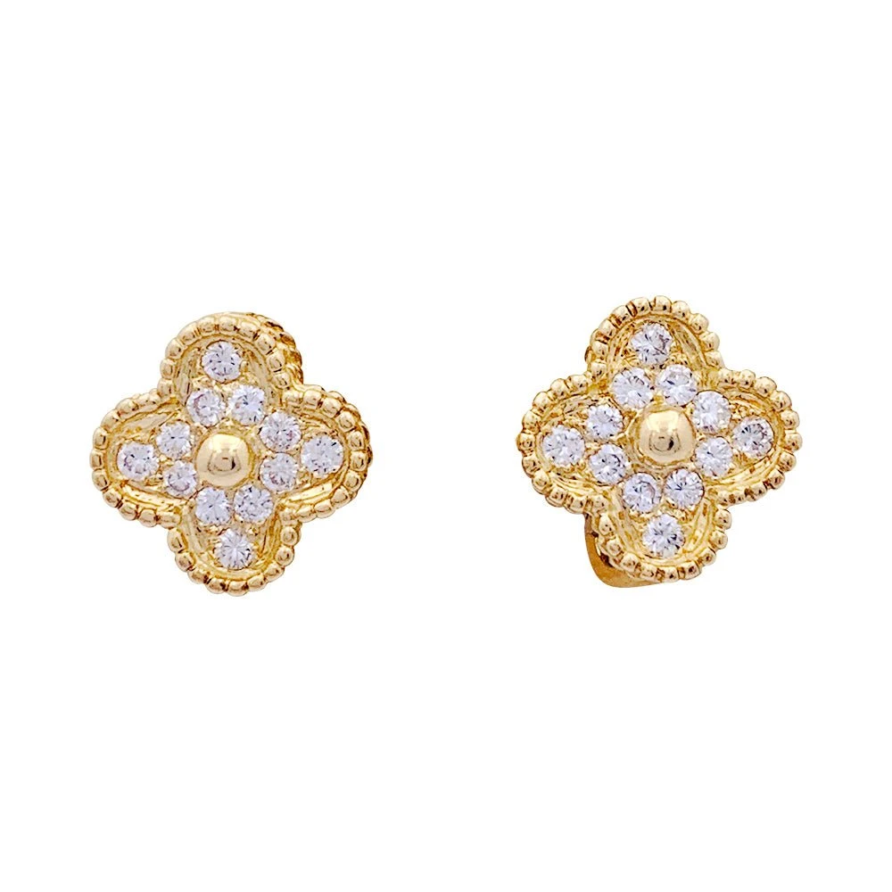 Miller Boucles D'oreilles Van Cleef & Arpels, "Vintage Alhambra" En Or Jaune Et Diamant 1 Miller Boucles D'oreilles Van Cleef & Arpels, "Vintage Alhambra" En Or Jaune Et Diamant
