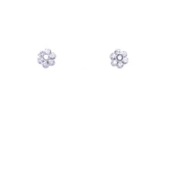 Boucles D'oreilles Vintage En Or Avec Diamants Et Grappes
