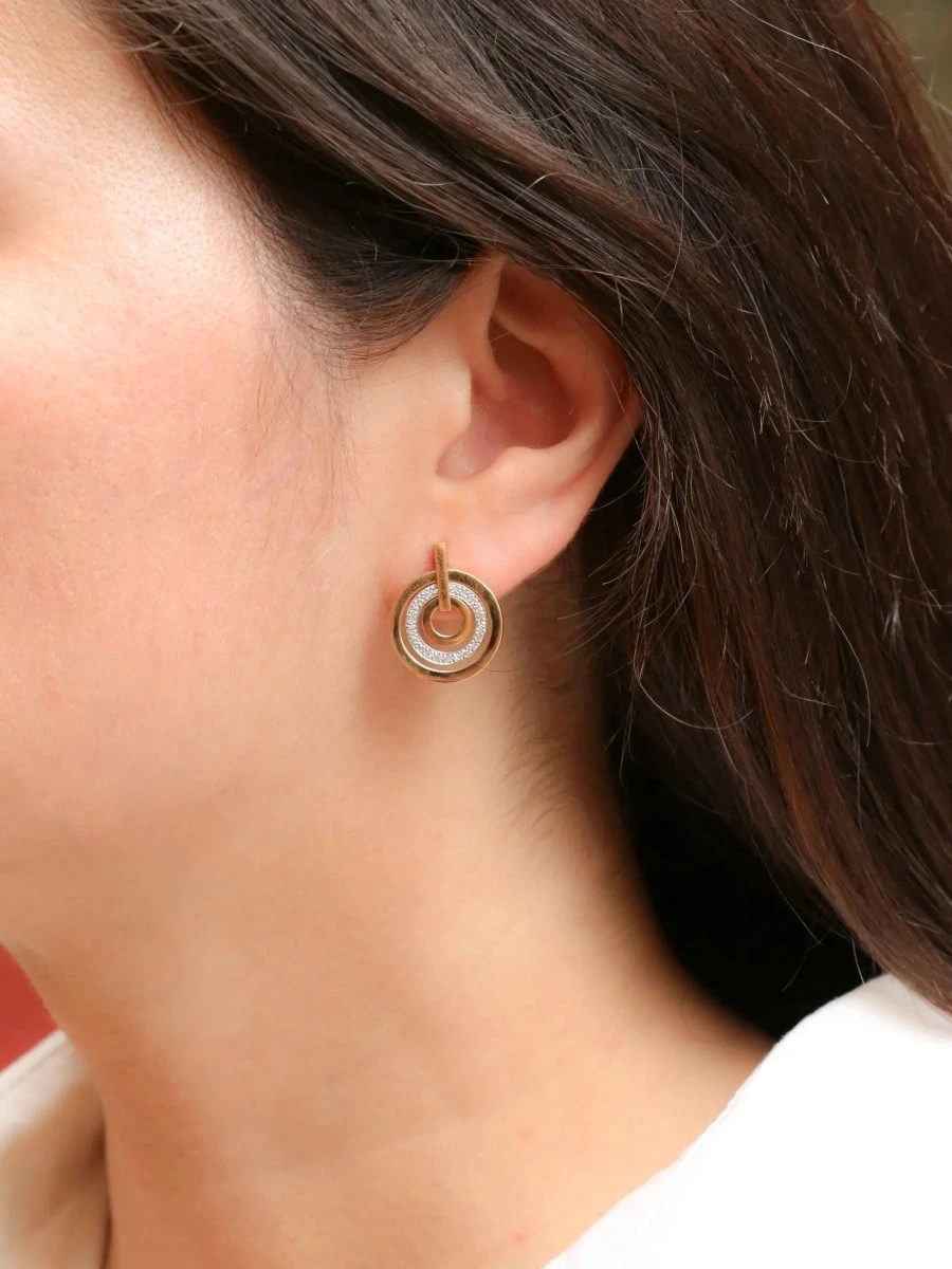 Boucles D'oreilles Vintage Or Diamants 6 Boucles D'oreilles Vintage Or Diamants – Image 6