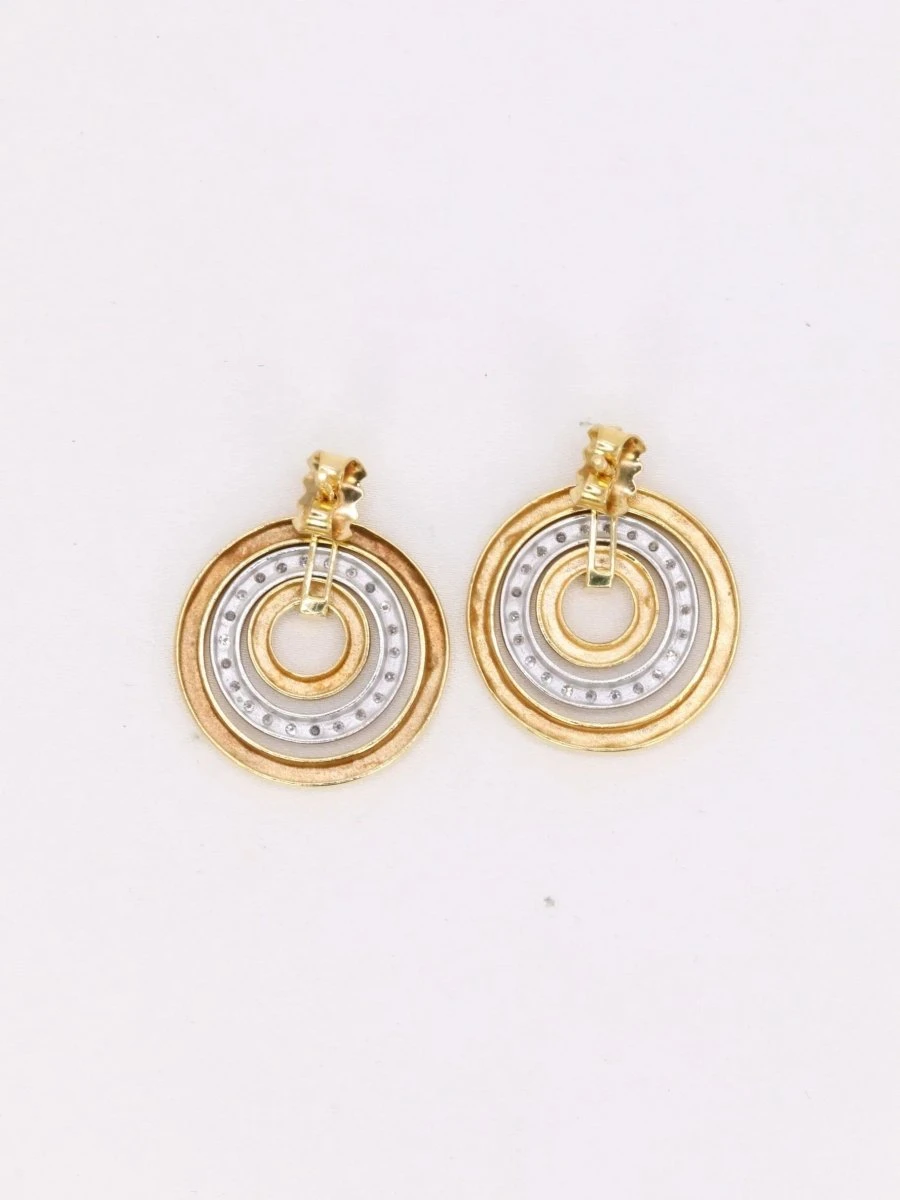 Boucles D'oreilles Vintage Or Diamants 5 Boucles D'oreilles Vintage Or Diamants – Image 5