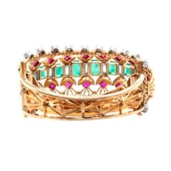 Bracelet 1940 Or Jaune, Emeraudes De Colombie, Diamants Et Rubis 6 Bracelet 1940 Or Jaune, Emeraudes De Colombie, Diamants Et Rubis -Castafiore Boutique bracelet 1940 or jaune emeraudes de colombie diamants et rubis 171658
