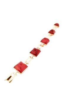 Bracelet Articulé En Or Jaune Et Cornaline En Pain De Sucre -Castafiore Boutique bracelet articule en or jaune et cornaline en pain de sucre 176965