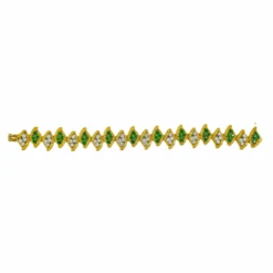 Bracelet Souple BOUCHERON En Or Jaune, émeraudes Et Diamants