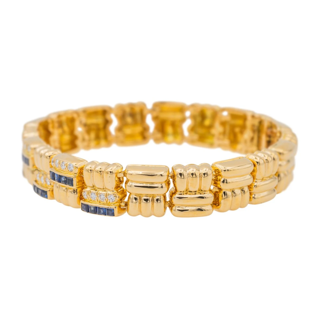 Bracelet BOUCHERON En Or Jaune, Saphir Et Diamants 4 Bracelet BOUCHERON En Or Jaune, Saphir Et Diamants – Image 4