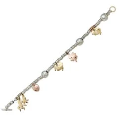 Miller Bracelet Breloques Dodo, Argent Et Or -Castafiore Boutique bracelet breloques dodo argent et or 595091