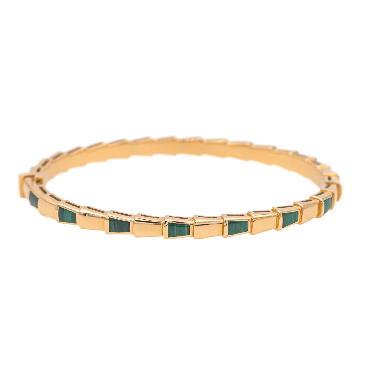 Bracelet BULGARI "Serpenti" En Or Rose Et Malachite 4 Bracelet BULGARI "Serpenti" En Or Rose Et Malachite – Image 4