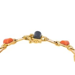 Bracelet CARTIER En Or Jaune, Onyx Et Corail -Castafiore Boutique bracelet cartier en or jaune onyx et corail 493381