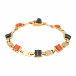 Bracelet CARTIER En Or Jaune, Onyx Et Corail -Castafiore Boutique bracelet cartier en or jaune onyx et corail 960751
