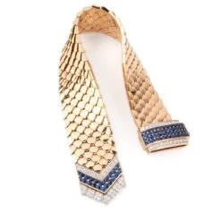 Bracelet Ceinture BOUCHERON En Or Jaune, Saphirs Et Diamants