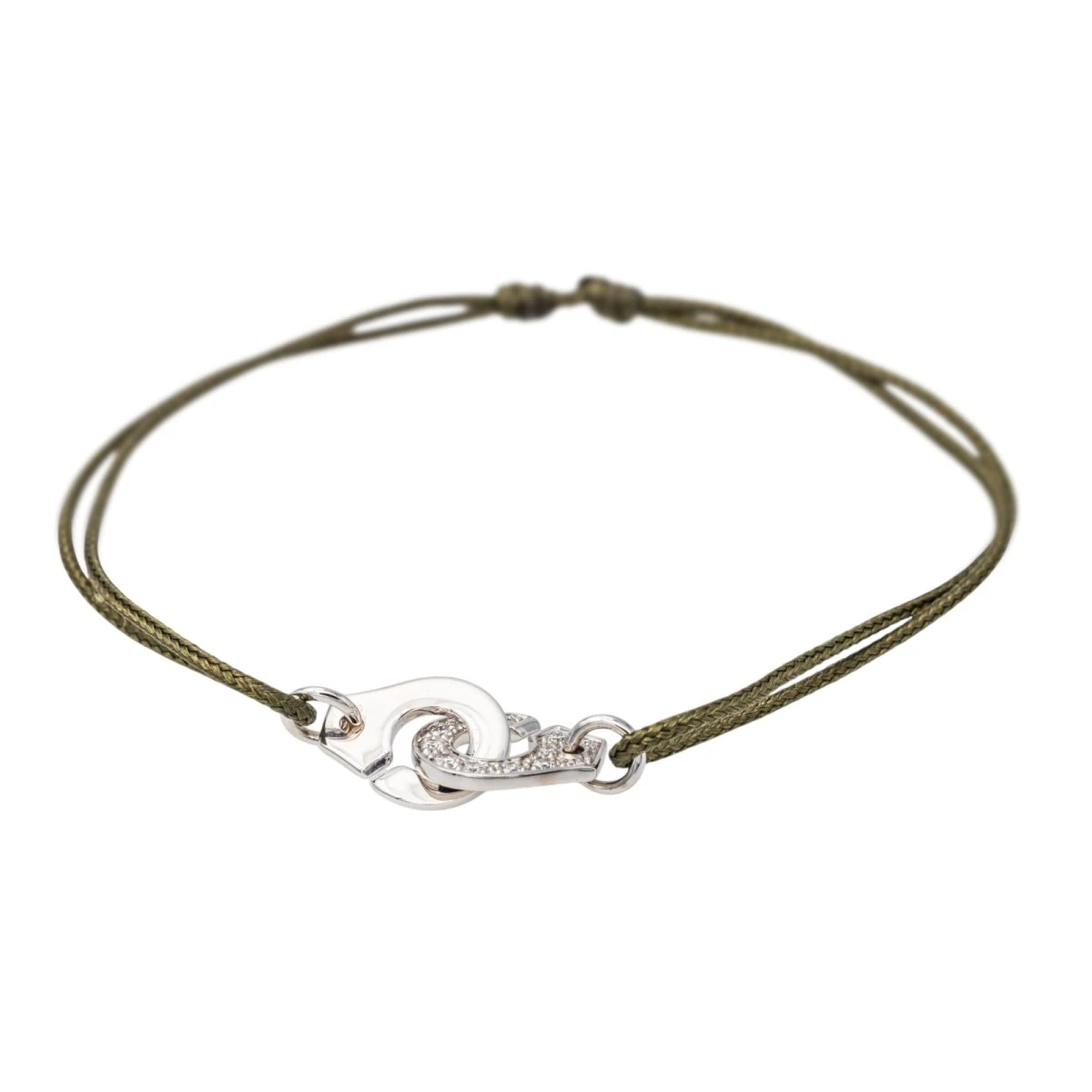 Bracelet Dinh Van Cordon Menottes Or Blanc Diamant 1 Bracelet Dinh Van Cordon Menottes Or Blanc Diamant