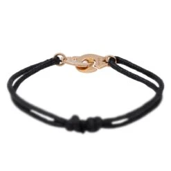 Bracelet DINH VAN "Menottes R12" En Or Rose Sur Cordon -Castafiore Boutique bracelet dinh van menottes r12 en or rose sur cordon 137692