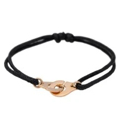 Bracelet DINH VAN "Menottes R12" En Or Rose Sur Cordon -Castafiore Boutique bracelet dinh van menottes r12 en or rose sur cordon 566357