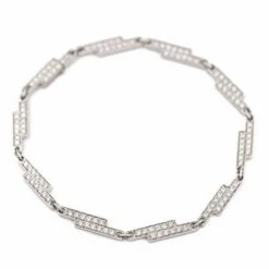 Bracelet DINH VAN "Seventies" En Or Blanc Et Diamant